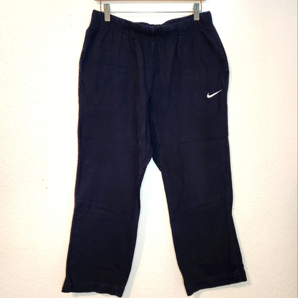 Nike Crusader Black Unisex Sweatpants with White Logo, Size L